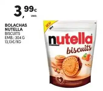 Continente Bolachas Biscuits Nutella 304g promoção