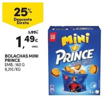 Continente Bolachas Mini Prince 160g promoção