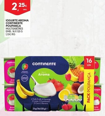 Continente Iogurte Aroma Continente Poupança 16 x 125g promoção
