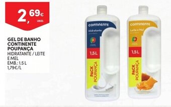 Continente Gel de Banho Continente Poupança 1.5L promoção