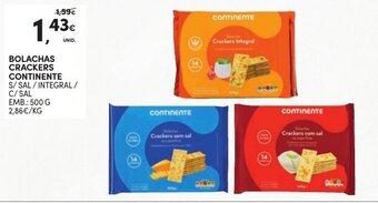 Continente Bolachas Crackers Continente 500g promoção