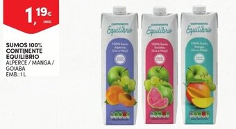 Continente Sumos 100% Continente Equilíbrio 1L promoção