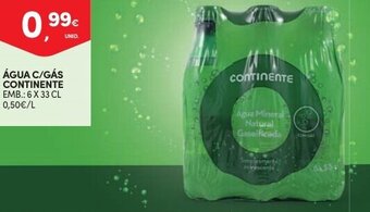 Continente Água c/Gás Continente 6 x 33cl promoção