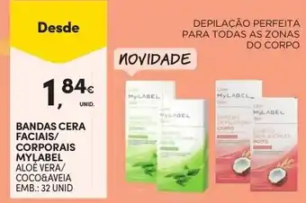 Continente Bandas Cera Faciais/Corporais MyLabel 32 unid promoção