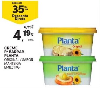 Continente Creme p/Barrar Planta 1kg promoção