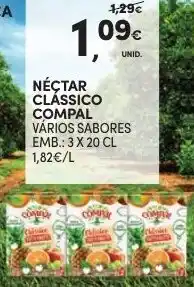 Continente Néctar Clássico Compal 3 x 20cl promoção