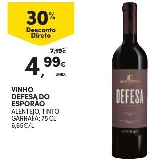 Continente Vinho Defesa do Esporão 75cl promoção