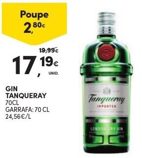 Continente Gin Tanqueray 70cl promoção