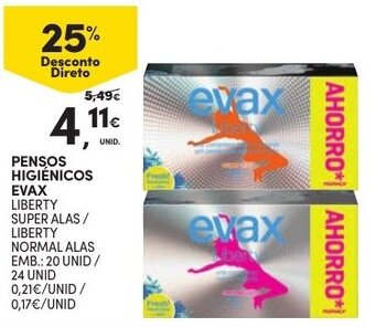 Pensos Higiénicos Evax 20 / 24 unid