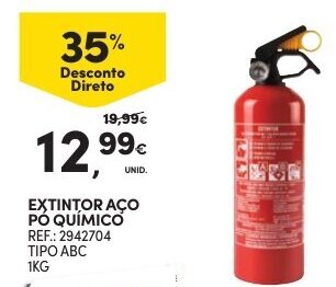 Continente Extintor Aço Pó Químico 1kg promoção