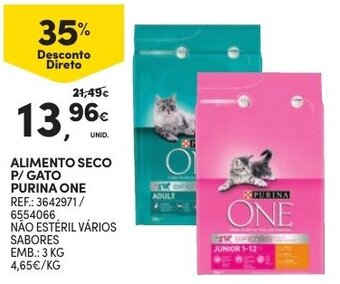 Continente Alimento Seco p/Gato Purina One 3kg promoção