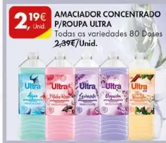 Pingo Doce Amaciador Concentrado P/Roupa Ultra Todas as variedades 80 Doses promoção