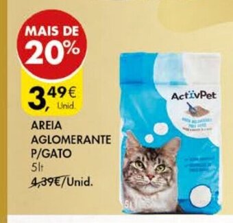 Pingo Doce Areia Aglomerante P/Gato 5lt promoção
