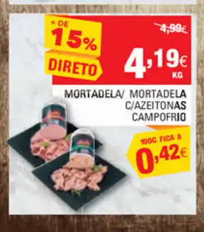 Continente Motadela/Mortadela C/Azeitonas Campofrio promoção