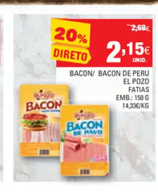 Continente Bacon/Bacon de Peru el Pozo Fatias 150g promoção