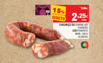 Continente Chouriço de Carne do Fundão Continente 220g promoção