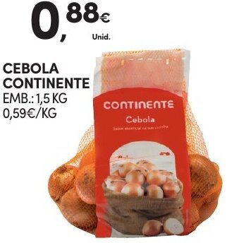 Continente Cebola Continente 1,5kg promoção