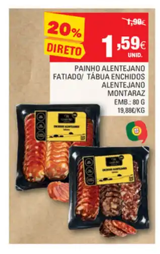 Continente Painho Alentejano Fatiado/Tábua Enchidos Alentejano Montaras 80g promoção