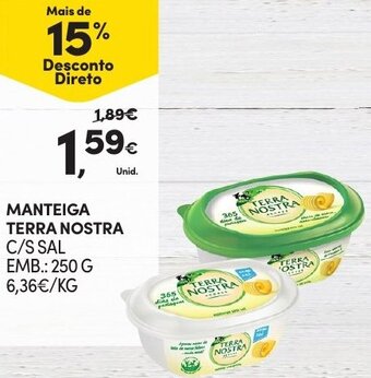 Continente Manteiga Terra Nostra 250g promoção