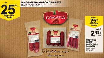 Continente Chouriço Sabor Português Damatta 400g promoção