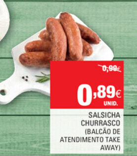 Continente Salsicha Churrasco promoção