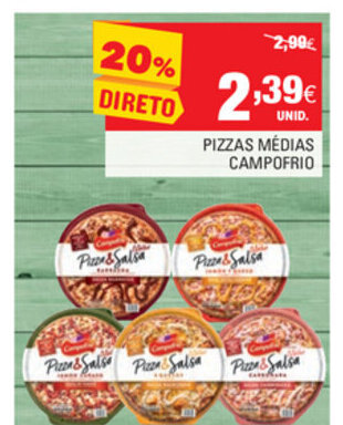 Continente Pizzas Médias Campofrio promoção