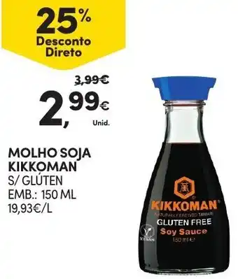 Continente Molho Soja Kikkoman 150ml promoção
