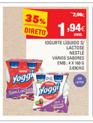 Continente Iogurte Líquido S/Lactose Nestlé 4x160g promoção