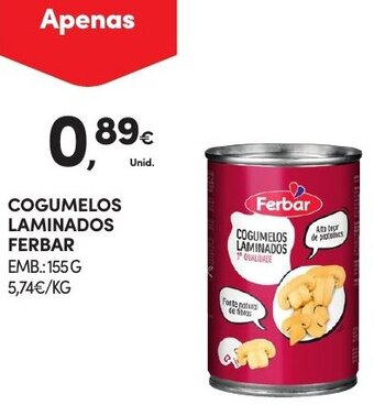 Continente Cogumelos Laminados Ferbar 155g promoção