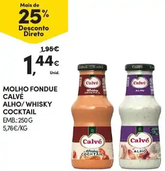 Continente Molho Calvé Alho/Whisky Cocktail 250g promoção