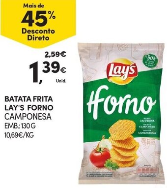 Continente Batata Frita Lay's Forno 130g promoção
