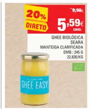 Continente Ghee Biológica Seara Manteiga Clarificada 245g promoção