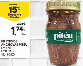 Continente Filates de Anchovas Pitéu 41g promoção