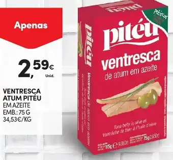 Continente Ventresca Atum Pitéu 75g promoção