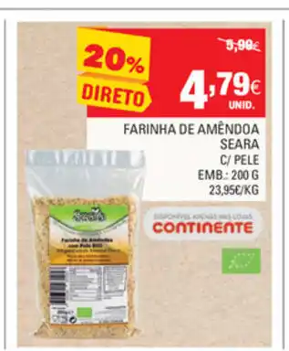 Continente Farinha de Amêndoa Seara C/Pele 200g promoção