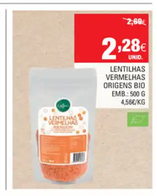 Continente Lentilhas Vermelhas Origens Vio 500g promoção