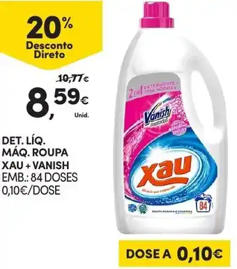 Continente Det. Líq. Máq. Roupa Xau + Vanish 84 Doses promoção