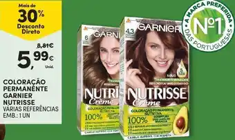 Continente Coloração Permanente Garnier Nutrisse 1Un promoção