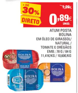 Continente Atum Posta Bolina em Óleo de Girassol/ Natural/ Toamate e Orégãos 78g/84g promoção