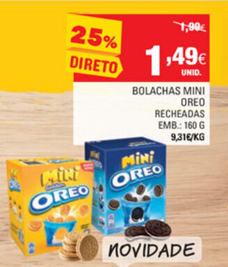 Continente Bolachas Mini Oreo 160g promoção