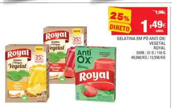 Continente Gelatina em Pó Anti OX/ Vegetal Royal 31g/110g promoção