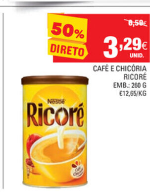 Continente Café e Chicória Ricoré 260g promoção