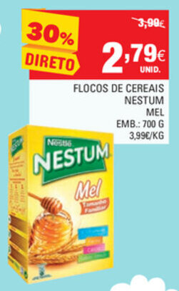 Continente Flocos de Cereais Nestum Mel 700g promoção