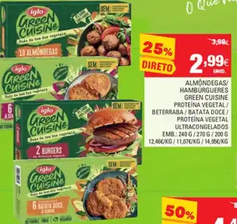 Continente Almôndegas/Hambúrgueres Green Cuisine 240g/270g/200g promoção