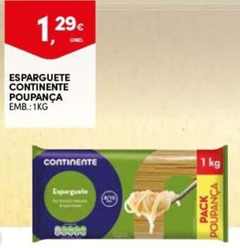 Continente Esparguete Continente Poupança 1kg promoção