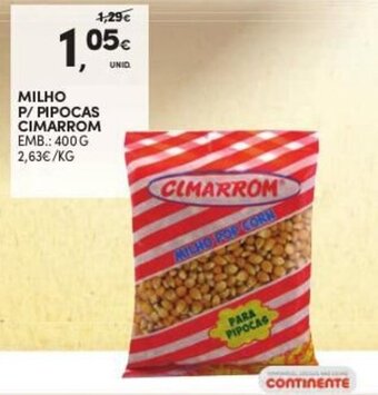 Continente Milho p/Pipocas Cimarrom 400g promoção