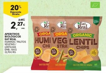 Continente Aperitivos Biológicos Eat Real 100g promoção