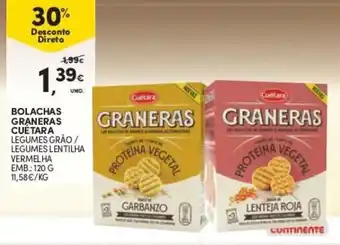 Continente Bolachas Graneras Cuétara 120g promoção