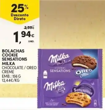 Continente Bolachas Cookies Sensations Milka 156g promoção