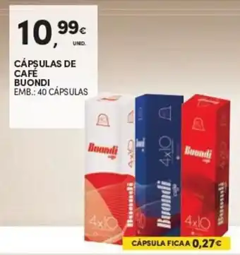 Continente Cápsulas de Café Buondi 40 cápsulas promoção